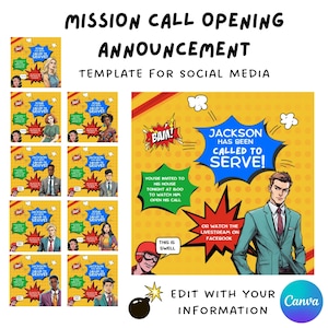 Openingsaankondiging missieoproep | Uitnodiging opening LDS zendingsoproep | Geroepen om te dienen | Sjabloon direct downloaden | Directe toegang