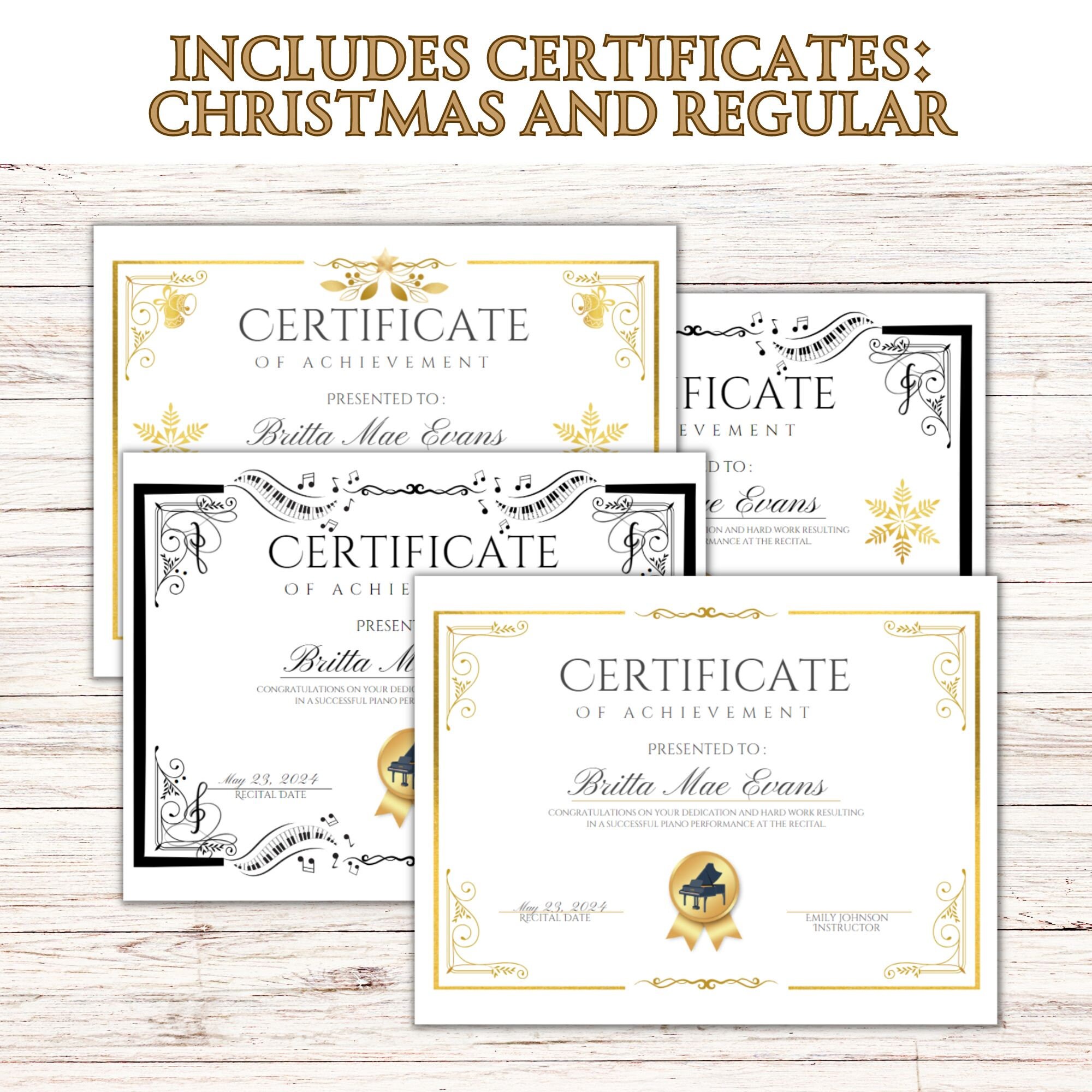 Piano Recital Program Template Bundle | Summer Winter Fall Autumn ...