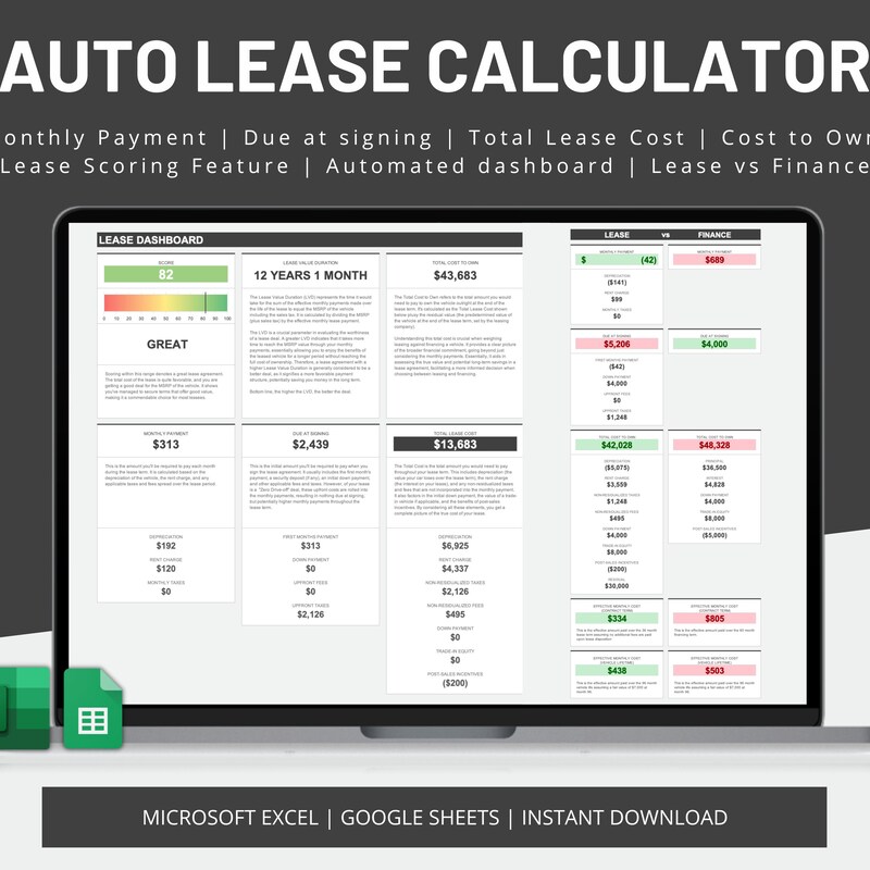 Extraordinary Auto Lease Calculator Excel Gallery