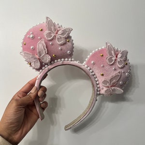 Pink Butterfly Kisses Minnie Ears