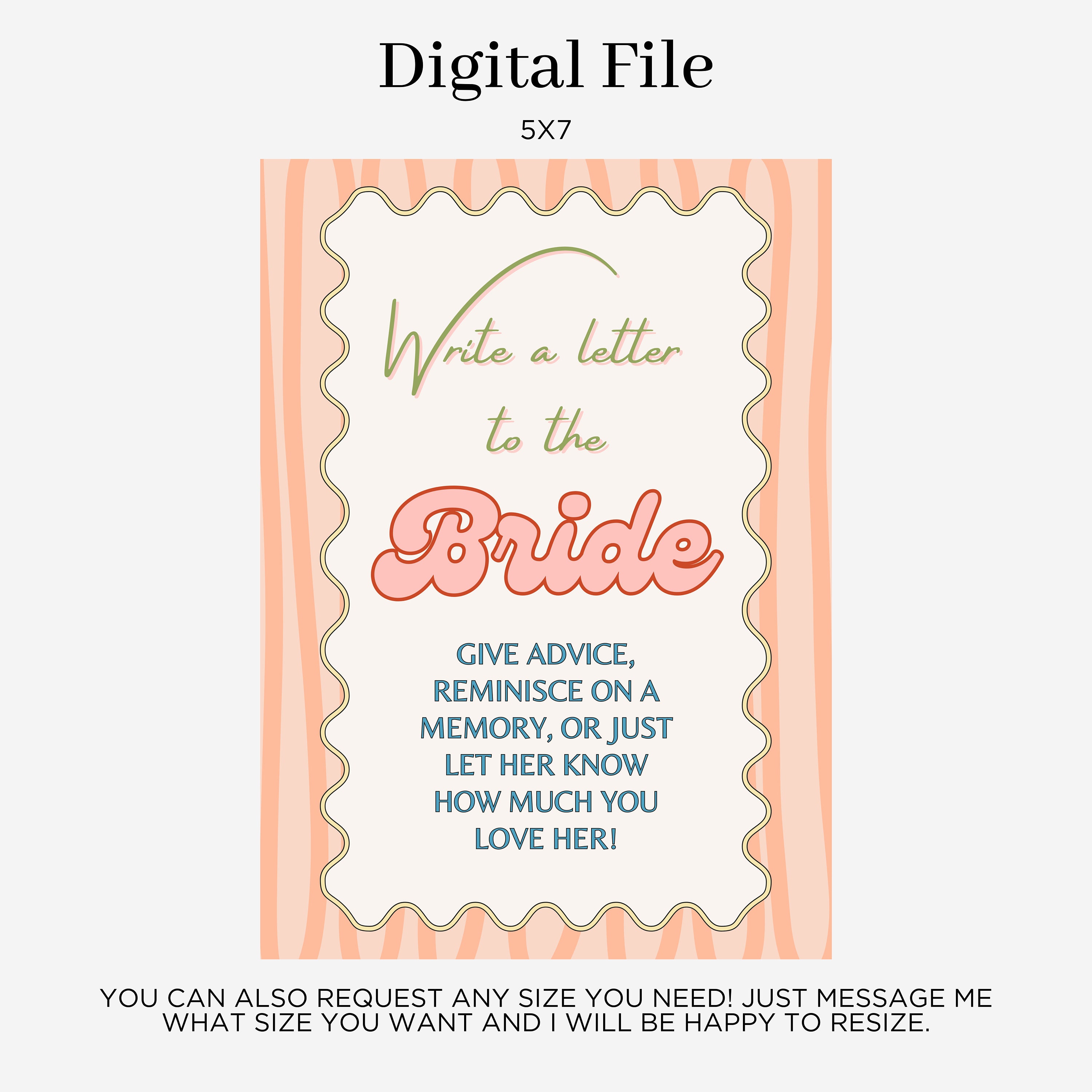 Letter to the Bride Sign | Bridal Shower | Bridal Brunch