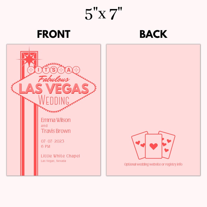 Las Vegas Wedding Invitation Custom Wedding Invite Vegas Etsy