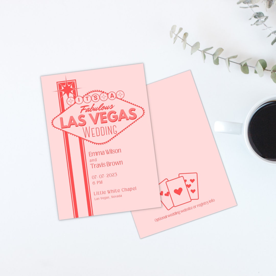Las Vegas Wedding Invitation Custom Wedding Invite Vegas Etsy
