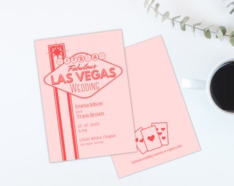 Las Vegas Wedding Invitation | eVite INCLUDED | Custom Wedding Invite | Vegas Wedding