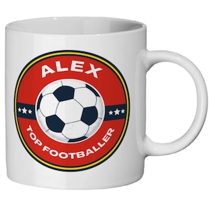 Personalised Football Mug: Gift for Players, Coaches, Fans, Children