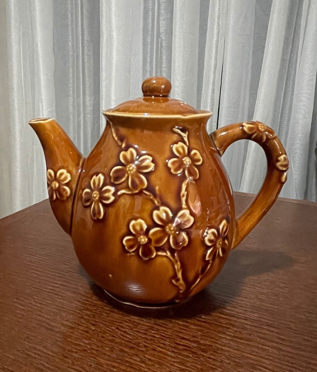 Vintage Cherry Blossom Teapot With Lid Etsy