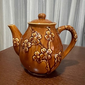 Vintage Cherry Blossom Teapot with Lid