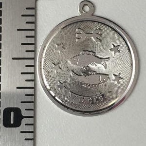 Vintage T.C. Sterling Silver Pisces Zodiac Medallion Pendant Charm - Etsy