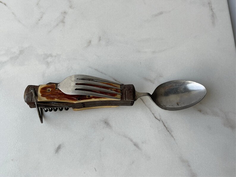Vintage Multitool Hobo Pocket Knife Jigged Handle 10 Tools Etsy