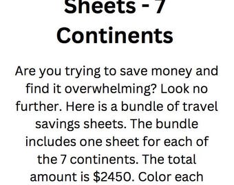Simple Savings Challenge - 7 Continents