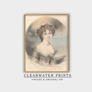 Victorian Woman Portrait: Vintage Oil Painting Art Print (Digital Download)