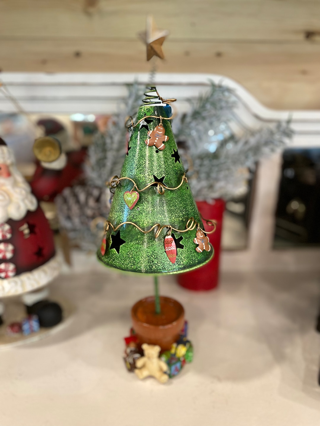 Vintage Kohls Christmas Tree Tea Light Votive Candle Holder, Free