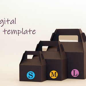 Paquete de plantilla de caja de gable, caja de regalo SVG, caja de favor de fiesta SVG, favor de boda, plantilla de caja, plantilla de caja de almuerzo