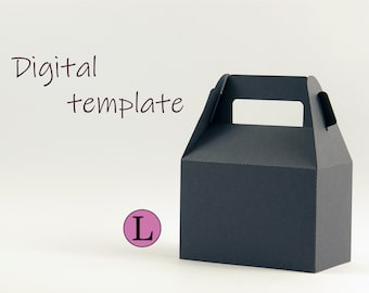 Large Gable Box Template | svg, dxf, png, pdf.