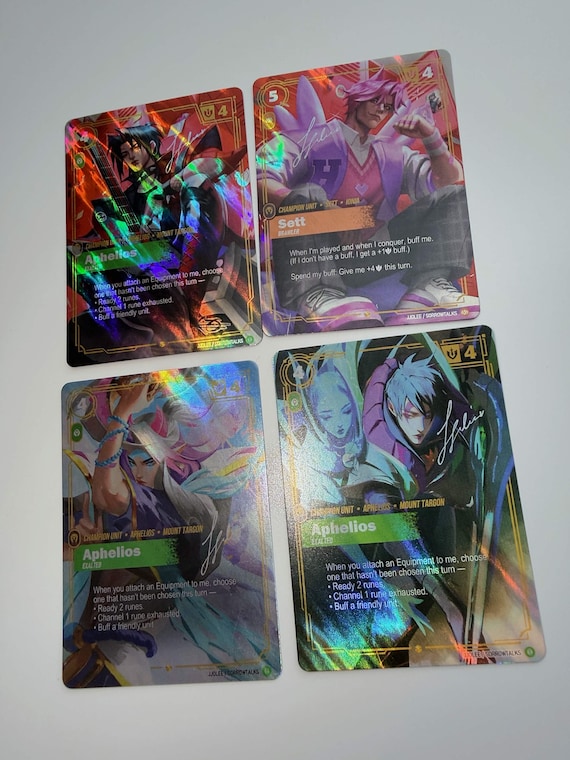 Riftbound Proxy cards (Aphelios, Sett)