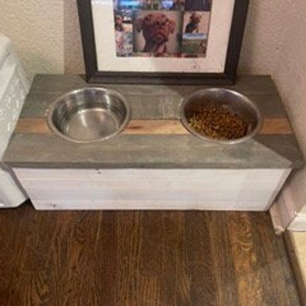 Wooden Dog Feeder Etsy