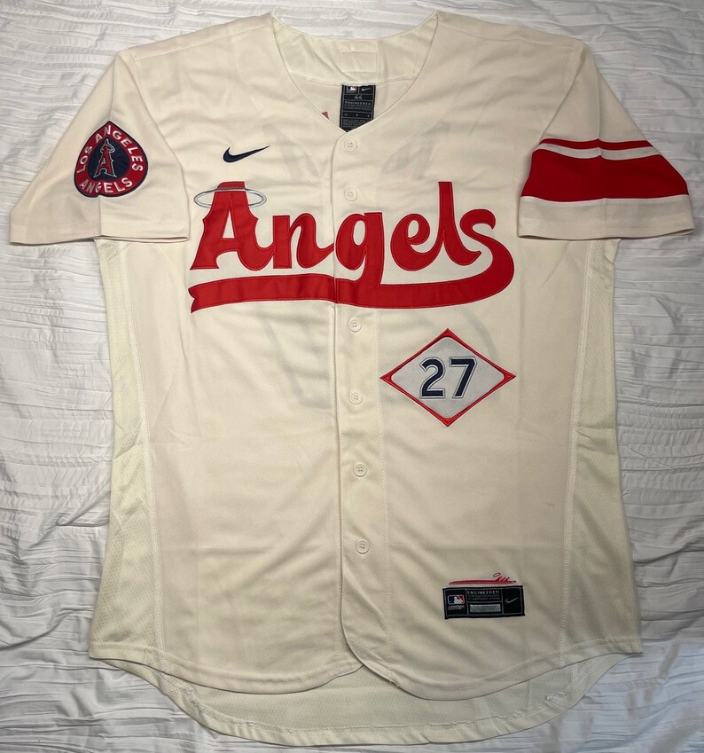 Angels Jersey 27 Mike Trout Cream City Connect Stitched Los Etsy