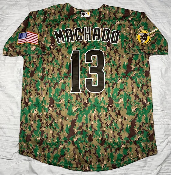 Padres Jersey 13 Manny Machado Stitched San Diego Camo Green 