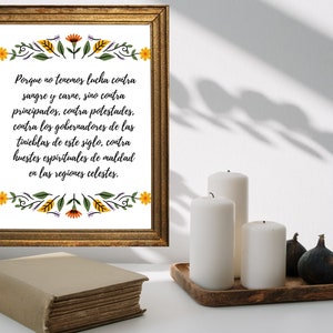 Efesios 6:12 Digital Print Bible Quote Biblical Home Decor Bible Decor Bible Verse Wall Print La Santa Biblia Reina-Valera 1960