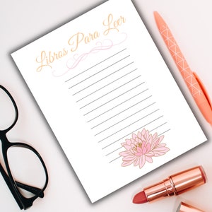Libros Para Leer Reading Log Book List Bibliophile Reading List Book Lover Journal Page Printable Book Tracker Novels to Read Goals Libros