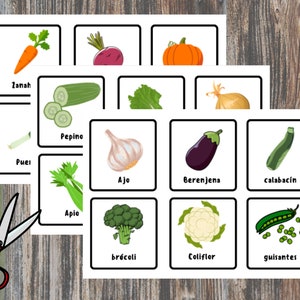 Las Verduras Flashcards Printables Vegetables In Spanish Spanish Vocabulary Flashcards Preschool Spanish Cards Bilingual Printables