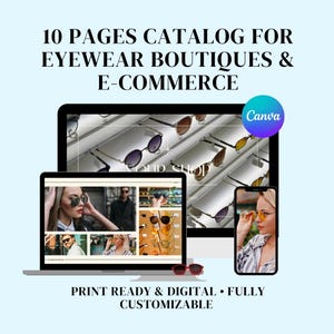 Canva Optical Brochure Template | Eyewear Lookbook for Boutique | Digital Sunglasses Catalog | Optician Marketing | Eyewear Line Sheet
