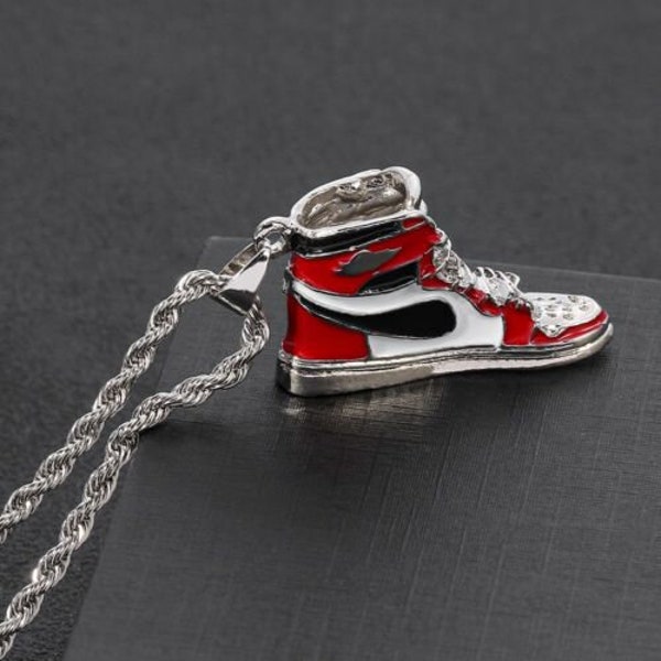 Uomo Donna Collana Scarpa Sneaker Rock Chain Hip Hop Pendente Steam Punk Rapper Gotico Acciaio inossidabile Street Mans Rock Jewlerry Regalo