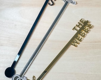 Custom Acrylic Drink Stirrers | Personalized Wedding Cocktail Stirrers | Bridal Shower, Birthday & Corporate Event Decor