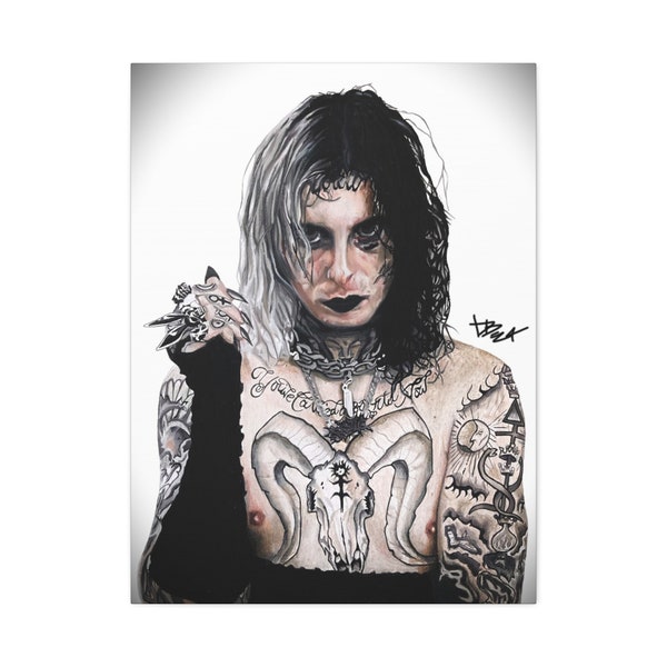 Ghostemane Art Portrait - Metal/Rock Inspired Classic Stretched Canvas Poster