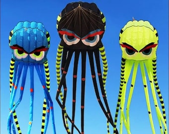 3D 8-meter Octopus Kite Four-colors Large Animal Soft Kite Outdoor  Adult Kites Easy To Fly Nylon Tear Resistant