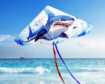 Shark Kite For Beginner Delta Kites For Kids And Adults Come With String And Handle Easy To Fly