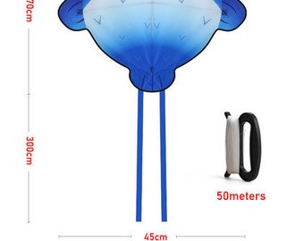 kite cartoon small kite blue fish kite suitable for outdoor parent-child sports for adults or children