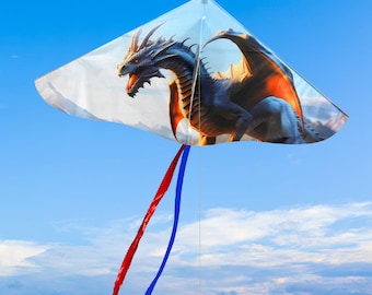 Dragon Kite For Beginner Delta Kites For Kids And Adults Comes With String And Handle Easy To Fly