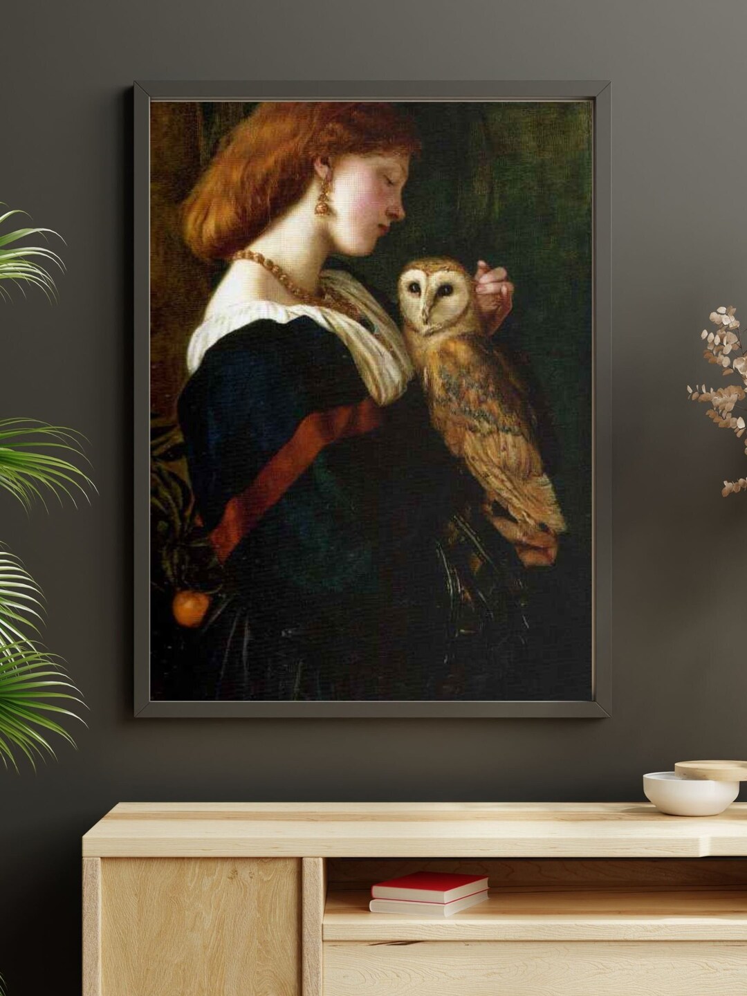 Antique Owl Painting | Dark Academia Wall Art | Moody Rustic Bird Print ...