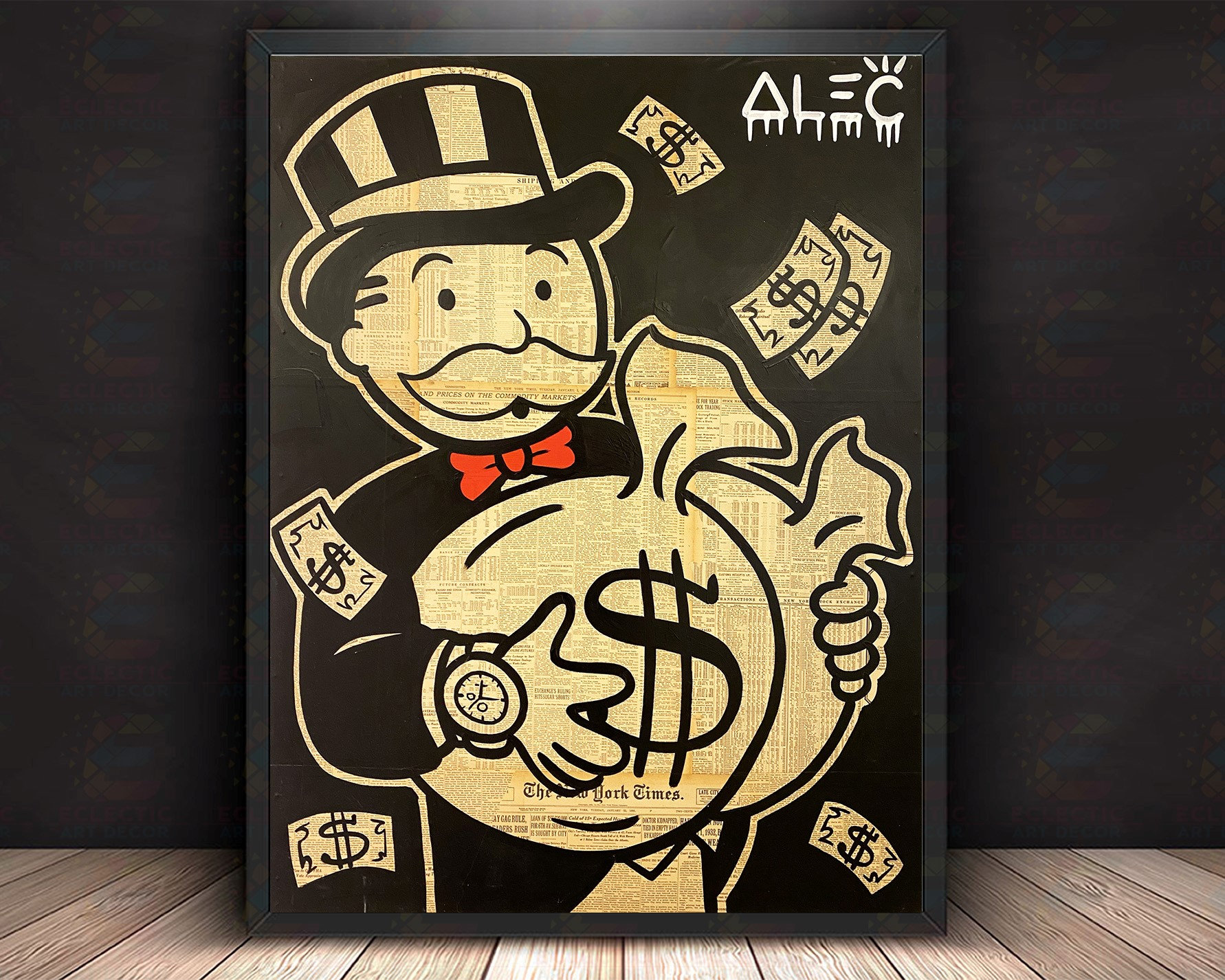 Money Alec Monopoly Hundred Dollar Canvas Print – BabiesDecor