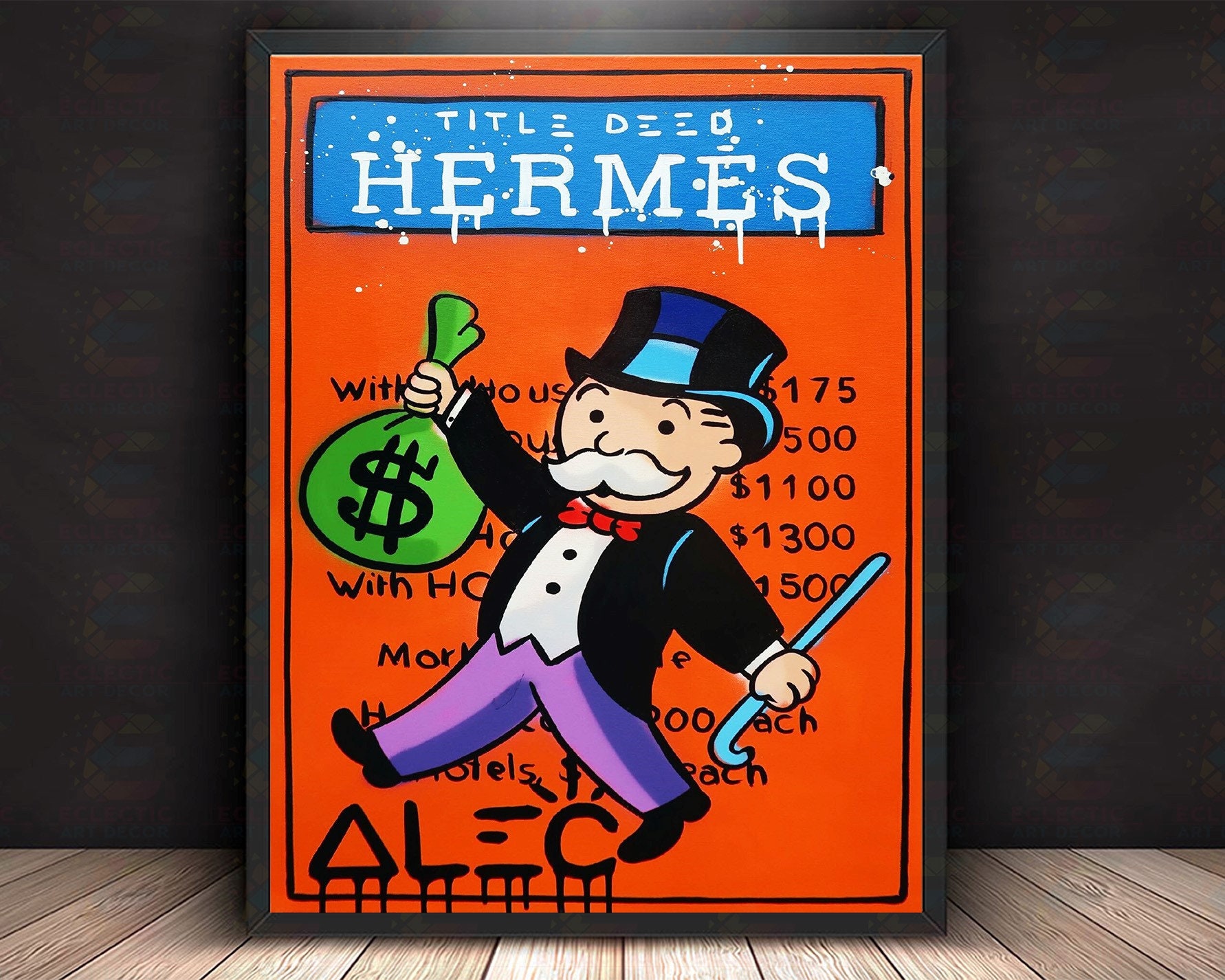 alec monopoly hermes painting