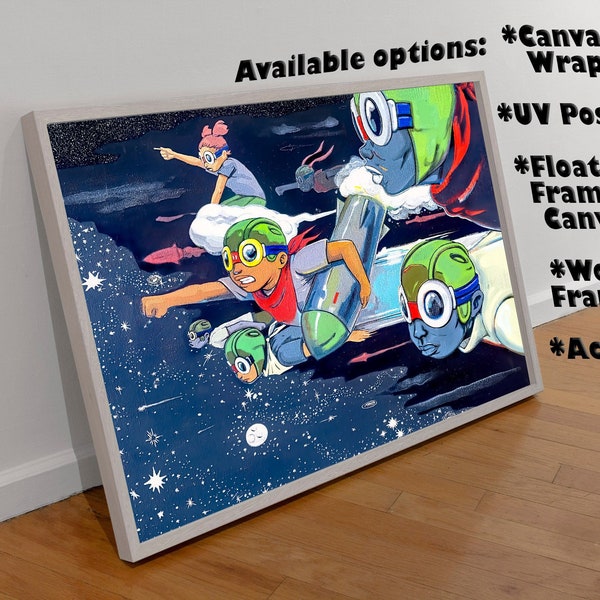 Hebru Brantley - Where Only Few Have Seen - Canvas Wrap | UV Printed Poster | Floating Framed Canvas | Framed Art Decor | Acrylic Print