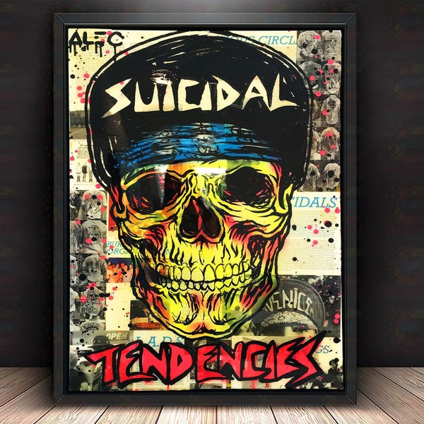 Alec Monopoly- Suicidal Tendencies - Canvas Wrap | UV Printed Poster | Floating Framed Canvas | Framed Art Decor | Acrylic Print