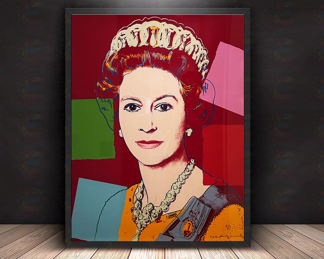 Andy Warhol Reigning Queen Elizabeth II Canvas Wrap UV Printed Poster ...
