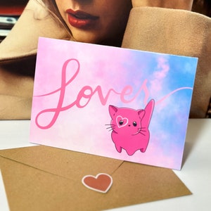 Tarjeta de regalo para enamorados de Taylor S. El álbum Chibi Cat viene con un sobre marrón y una pegatina para sellar. Disponible en 4 estilos. Regalo de aniversario.