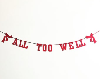 Taylor S Decoration - All too well glitter Garland Bunting Banner. RED album merch party kit