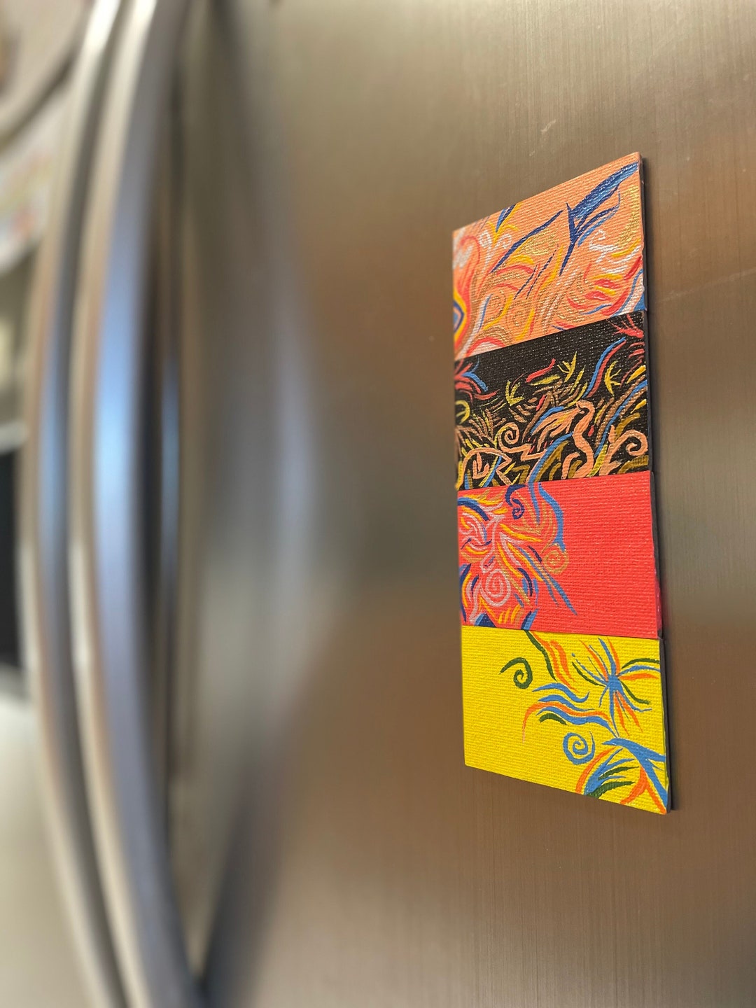 4pack Hand Painted Artsy Fun Bright Colored Etsy