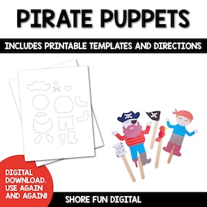 Pirate Puppet Template With Directions