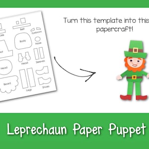 Leprechaun Paper Puppet Craft Template With Directions - Etsy
