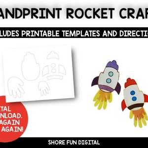 Handprint Rocket Craft Template with Directions