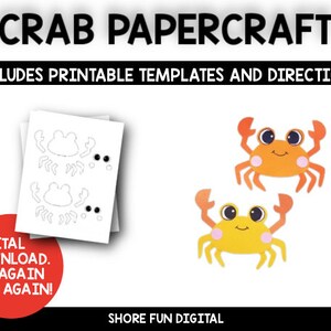 Crab Papercraft Template with Directions