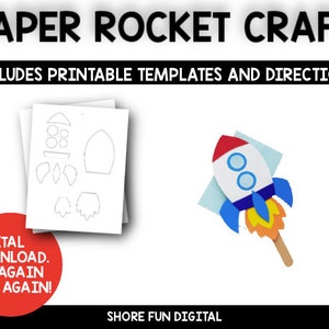 Paper Rocket Craft Template with Directions
