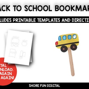 Back to School Bookmark Craft Template with Directions