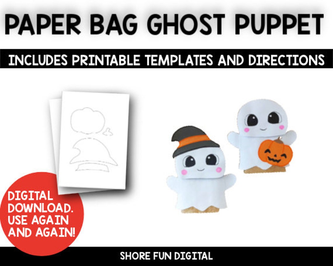 Paper Bag Ghost Puppet With Directions - Etsy