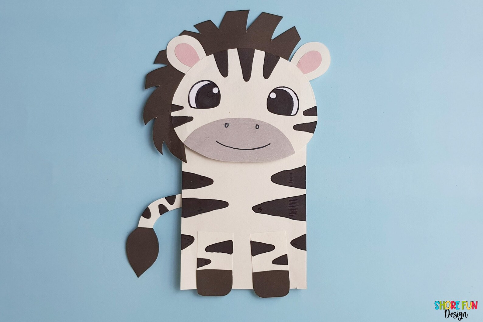 Zebra Paper Bag Puppet Craft Template With Directions Etsy